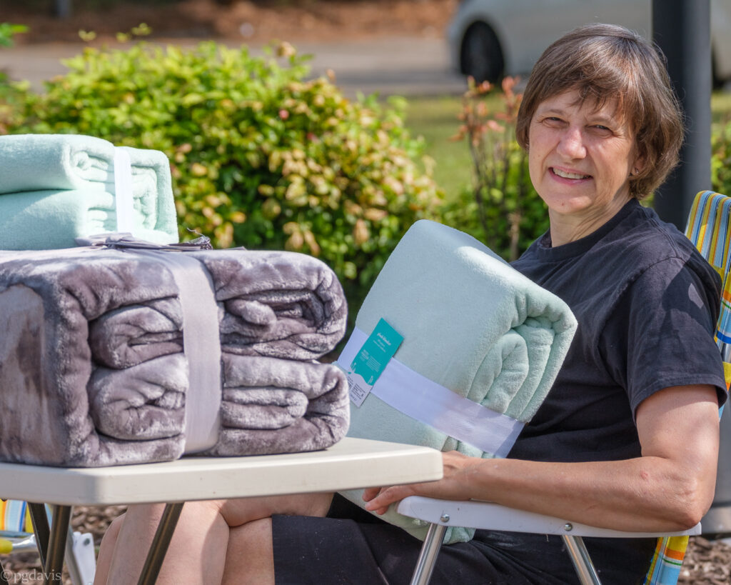 New Hanover Church member Marianne Vermeer headed up a blanket drive to benefit Afghan refugees at Quantico. 